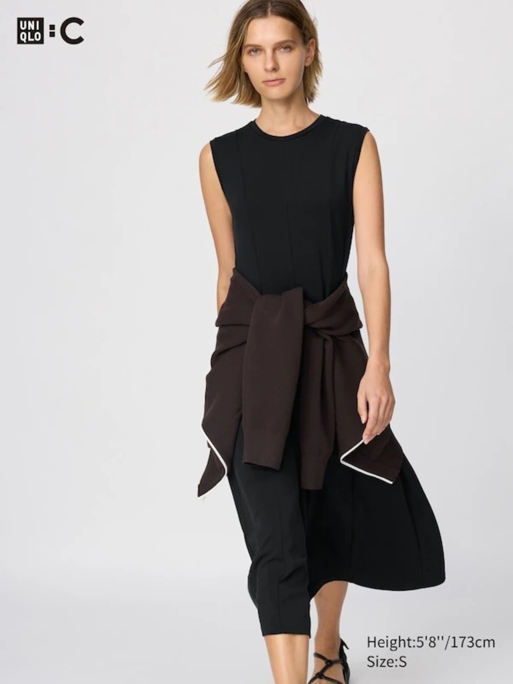 Uniqlo C Black Sleeveless A-Line Fit And Flare Dress